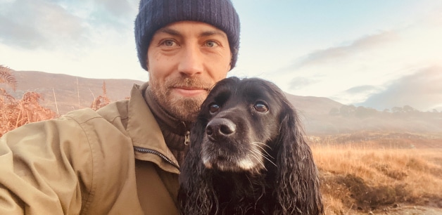 James Middleton and Ella in winter selfie