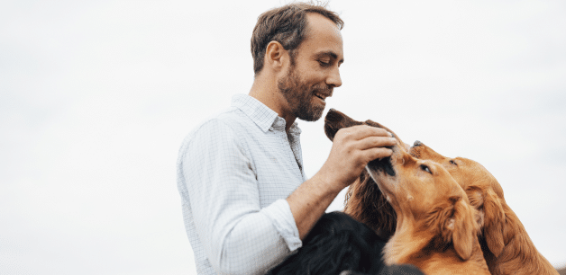 James Middleton with his pack of dogs